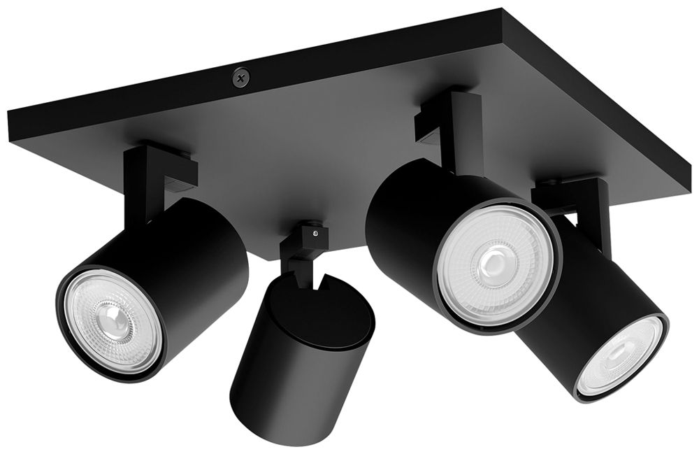 Spot Philips RUNNER GU10 4×20W 240×240mm schwarz