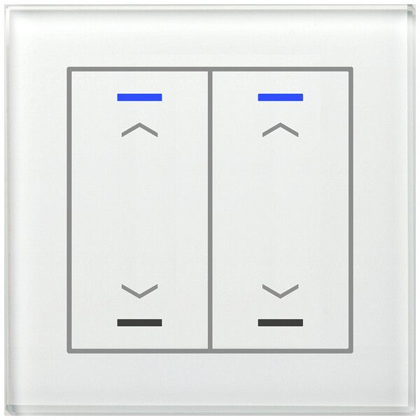 Pulsante KNX RGBW INC MDT GTL-20AW.02S 2t/4a vetro bianco "persiana"