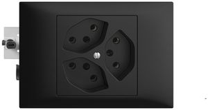 EB-Steckdose EDIZIOdue 3×T13 3×S 45…69mm schwarz