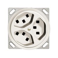 EB-Steckdose 3×T23 16A weiss FH, mit Steckklemmen