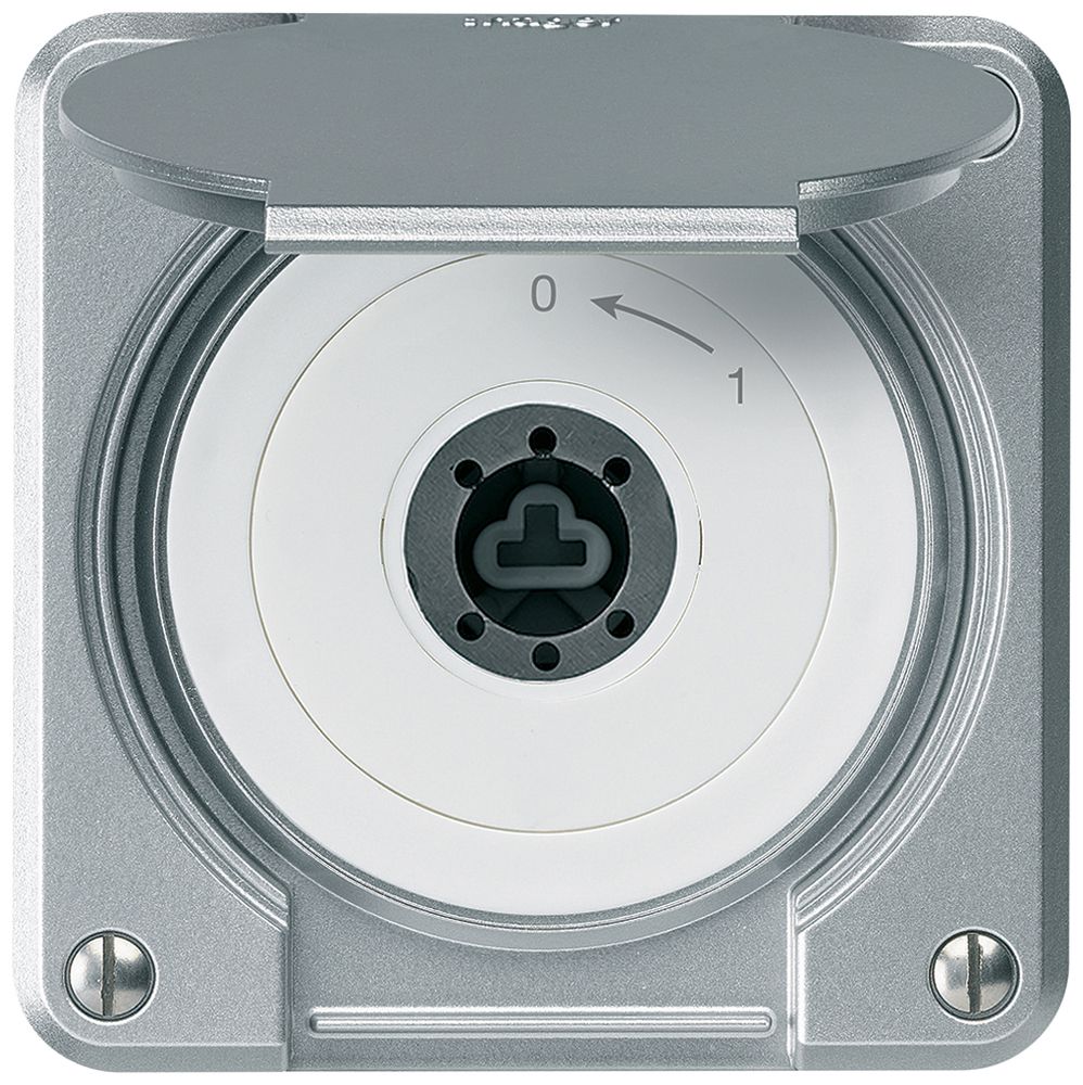 Contact pivotant à clé ENC robusto IP55 aluminium avec clapet sans cylindre 1P