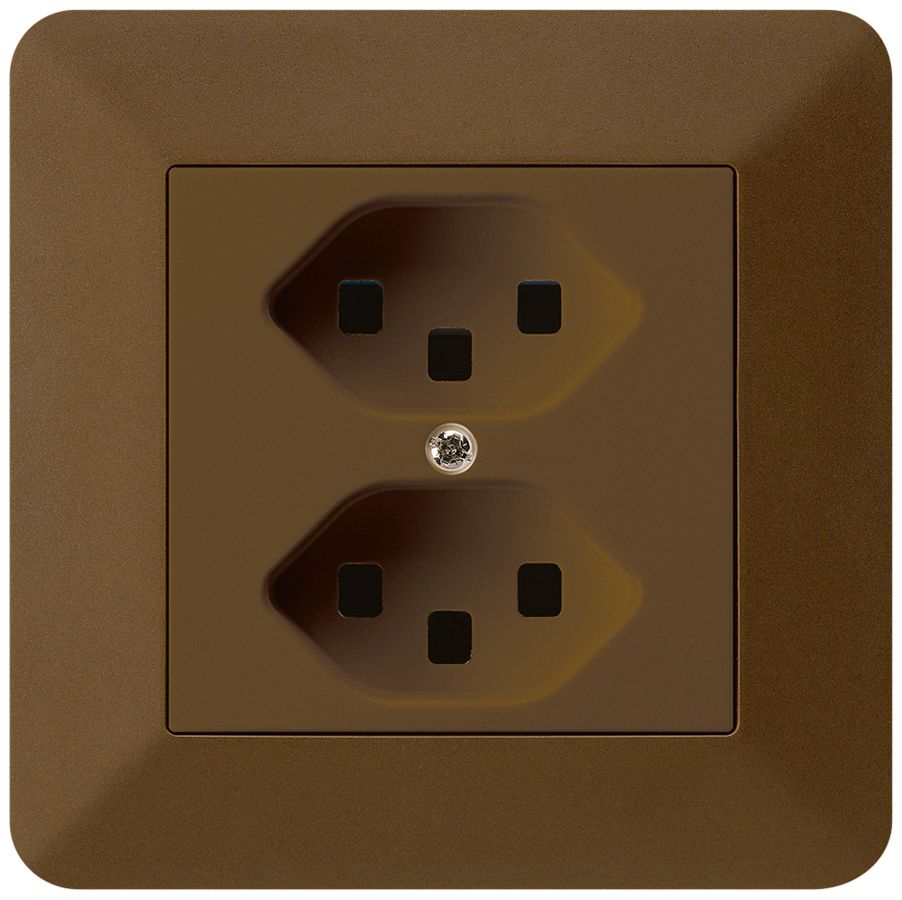 UP-Steckdose kallysto.trend 2×T23 braun mit Steckklemmen