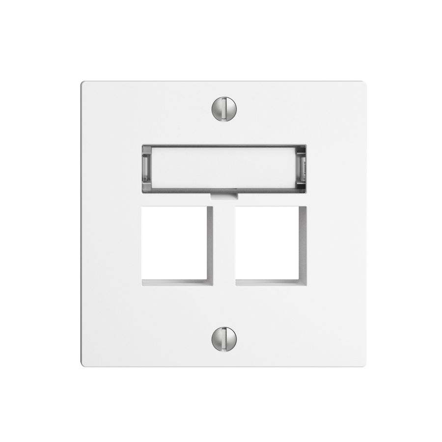 Kit de montage EDIZIOdue F, sortie droite, pour 2×Keystone, blanc