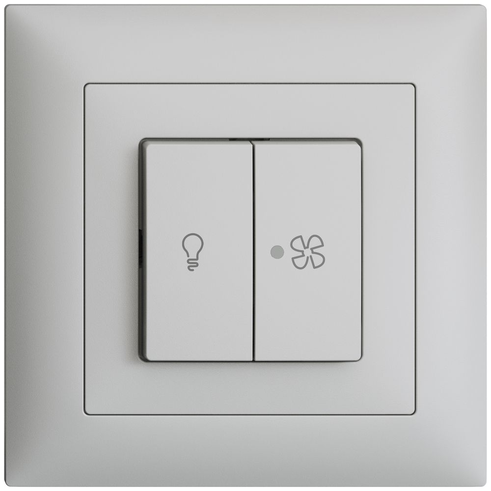 Kit frontale INC EDIZIOdue grigio chiaro 88×88mm bottone doppio