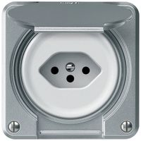 UP-Steckdose robusto 1×T13 10A 250V 86×86mm IP21 Aluminium