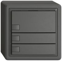 Poussoir universel AP EDIZIO.liv UNI SNAPFIX® 12…48V s.LED 3× comm.1T grf