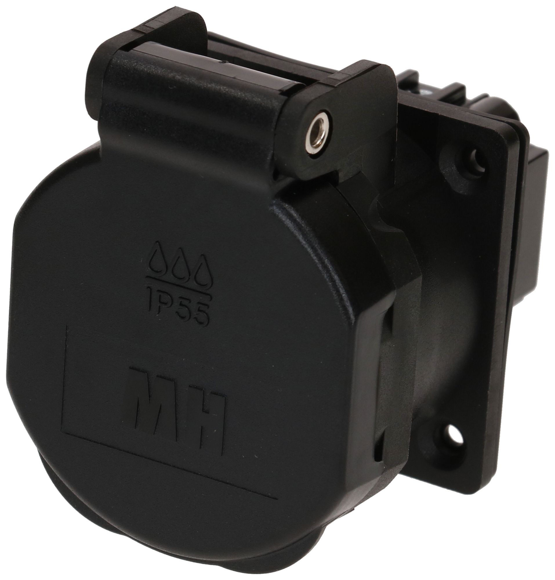 EB-Steckdose MH BUILD 1×Typ 23 16A 230V 50×61.5×66.7mm IP55 schwarz