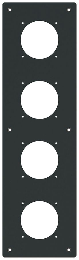 Plaque de montage ENC robusto 4×1 aluminium, noir