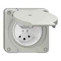 Presa NUP NEVO, 2×T13, IP21, c.LED, grigio chiaro