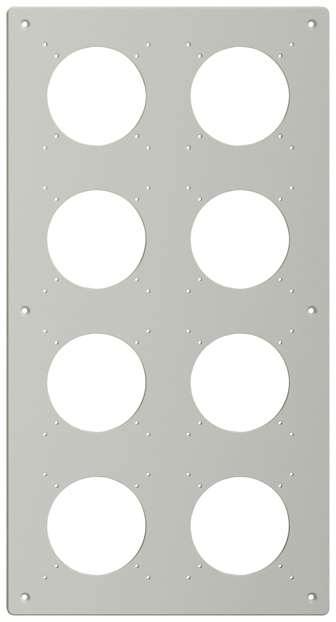 Montageplatte Feller NEVO SNAPFIX® 4×2 Ø69mm 225×425mm grau