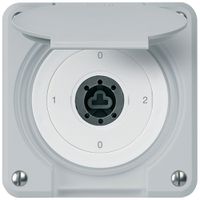 Interruttore a chiave INC robusto IP55 con copertura senza cilindro S2/1P grigio