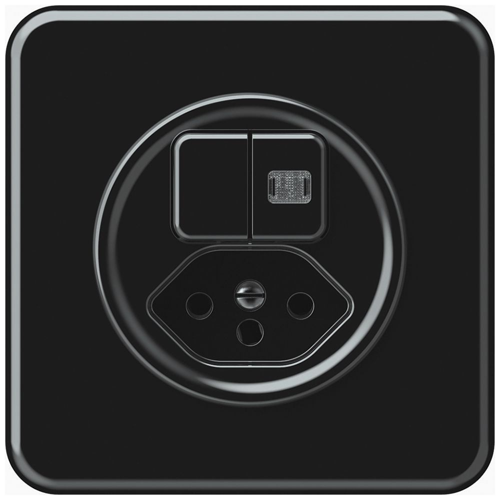 UP-Kombination origin 2×Tasten bel.2CO+T13 1P 0<1 10A 230V 92×92mm schwarz