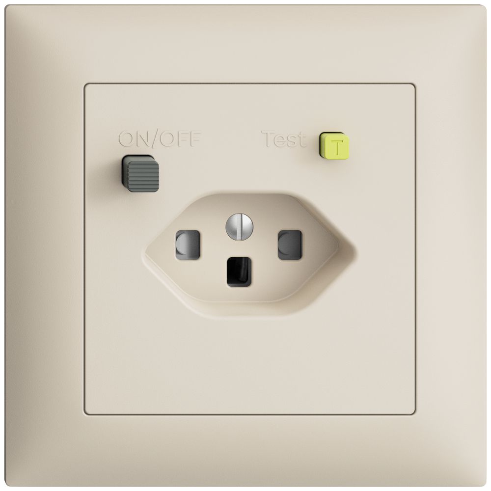 UP-Steckdose EDIZIOdue T23 FI 30mA FMI, shutter, crema