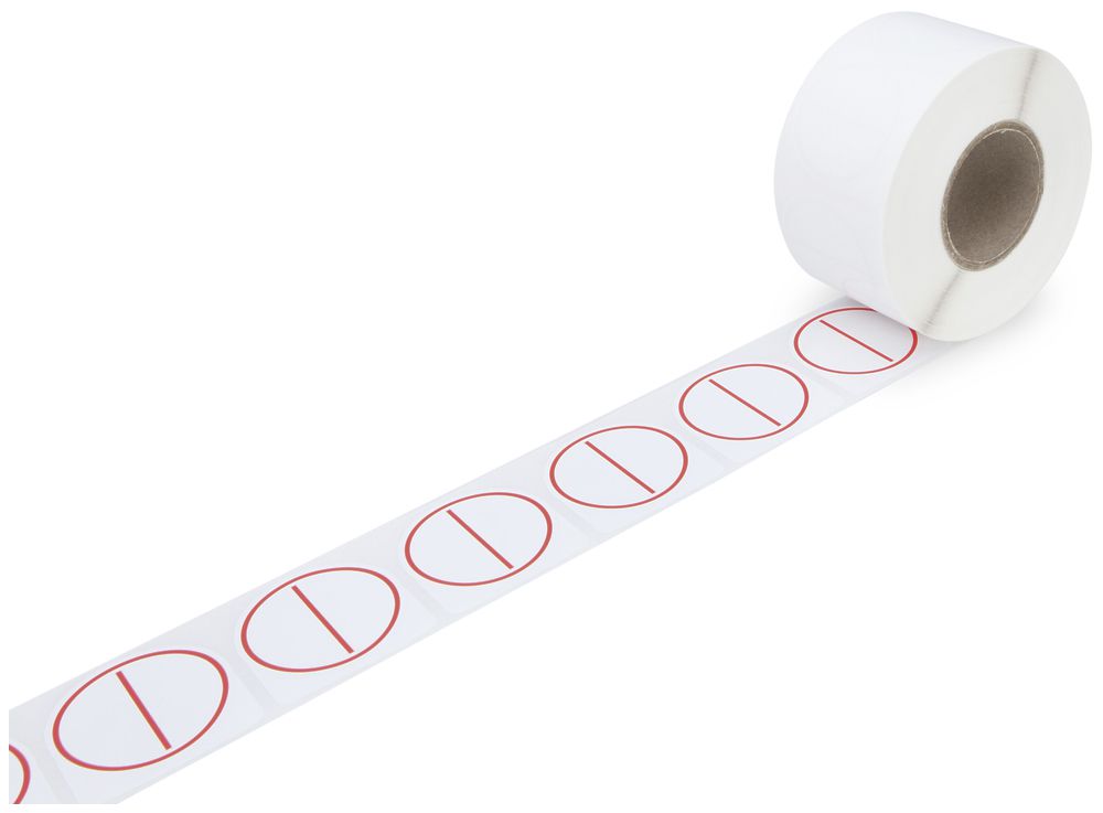 Rollo d'etichetta WAGO Ø40mm bianco/rosso 750 pezz./bobine, virgine, I