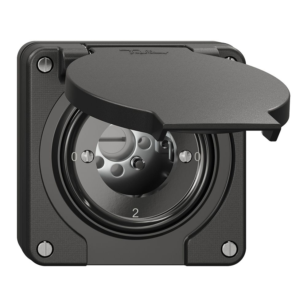 Interrupteur rotatif NUP NEVO, 2/2L, sans cylindre, KS, 0-1-0-2, noir