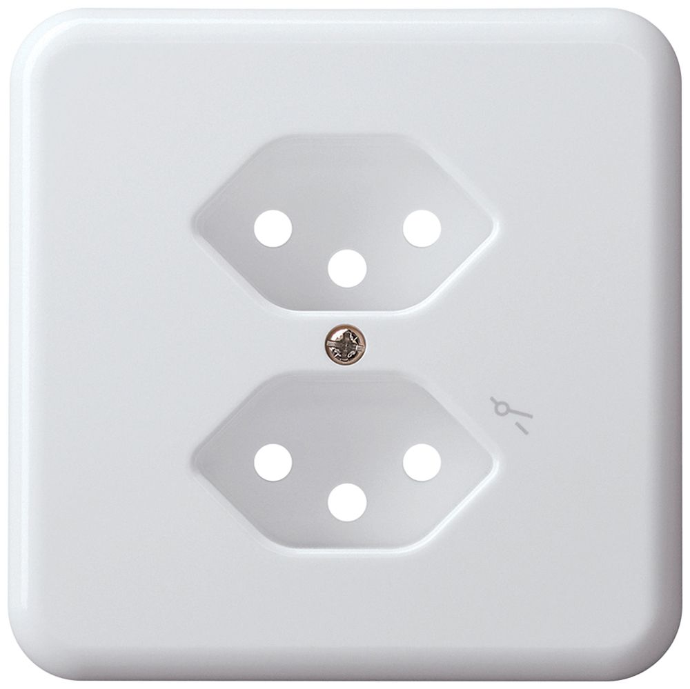 Plaque de recouvrement 2×type 13/1 basico blanc avec sécurité enfants