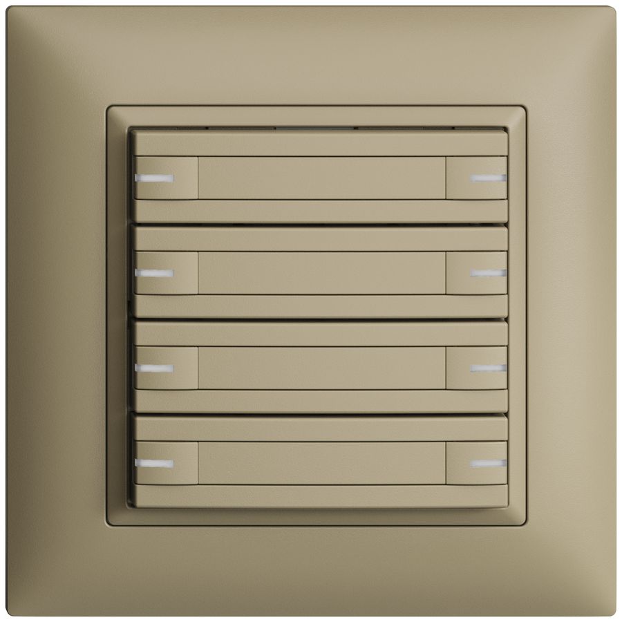 Poussoir ENC KNX 8× EDIZIOdue sand RGB avec LED avec insert papier