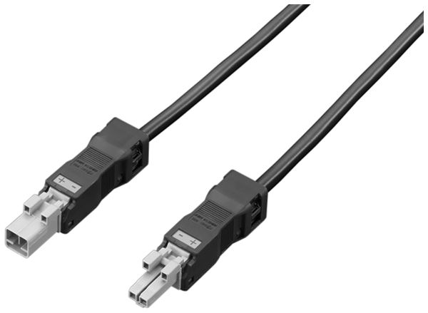 Anschlusskabel Rittal SZ 2500.440 Stecker 2P/Buchse 2P 24V PVC schwarz 1m 5Stk