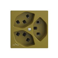 Steckdose 3×T23 Feller EDIZIOdue F, 1×getrennt, Steckklemmen, olive