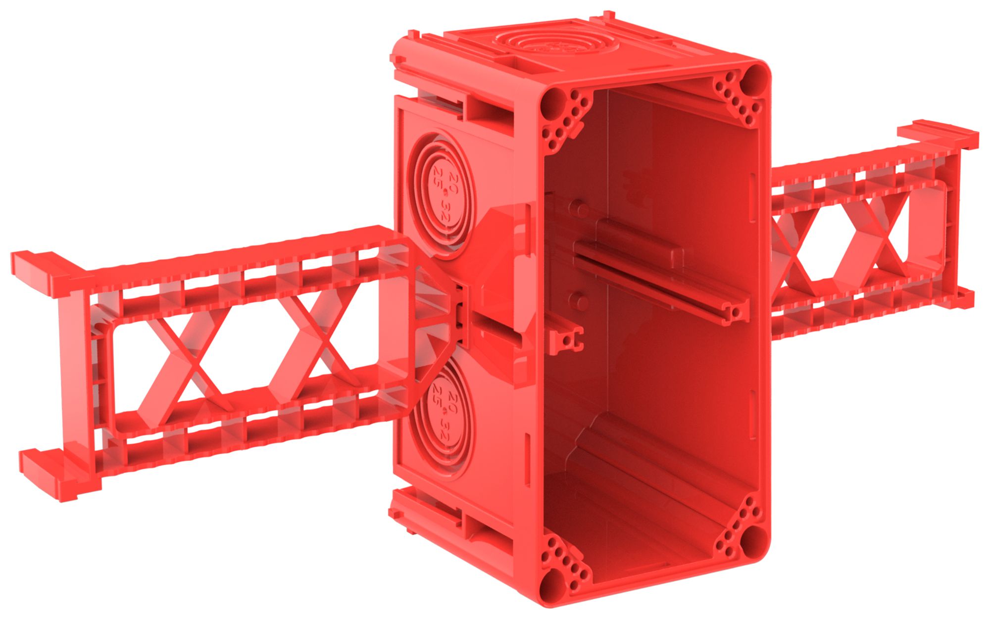 Einlasskasten CRALLO-FLY 138×302×73mm 2×1 halogenfrei rot