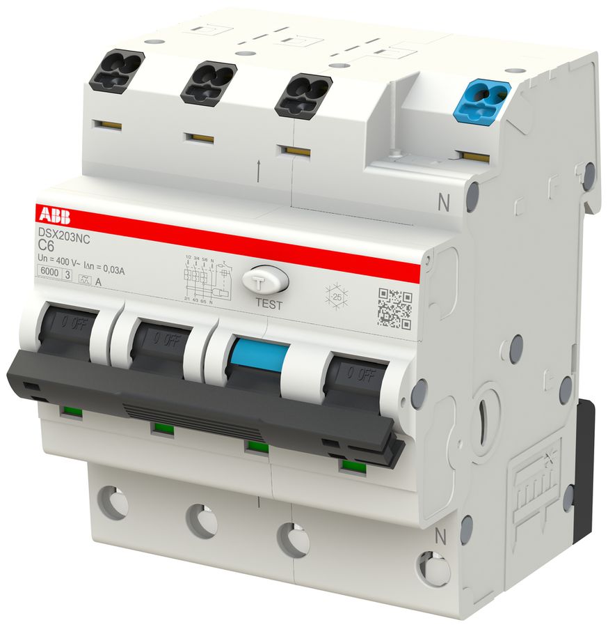 FI/LS-Schalter ABB FlexLine 3LN 400V C 6A 0.03A Typ A 6kA 4TE