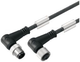 Kabel Weidmüller SAIL M12/M12 4L 1.5m Stift/Buchse gewinkelt PUR schwarz, A