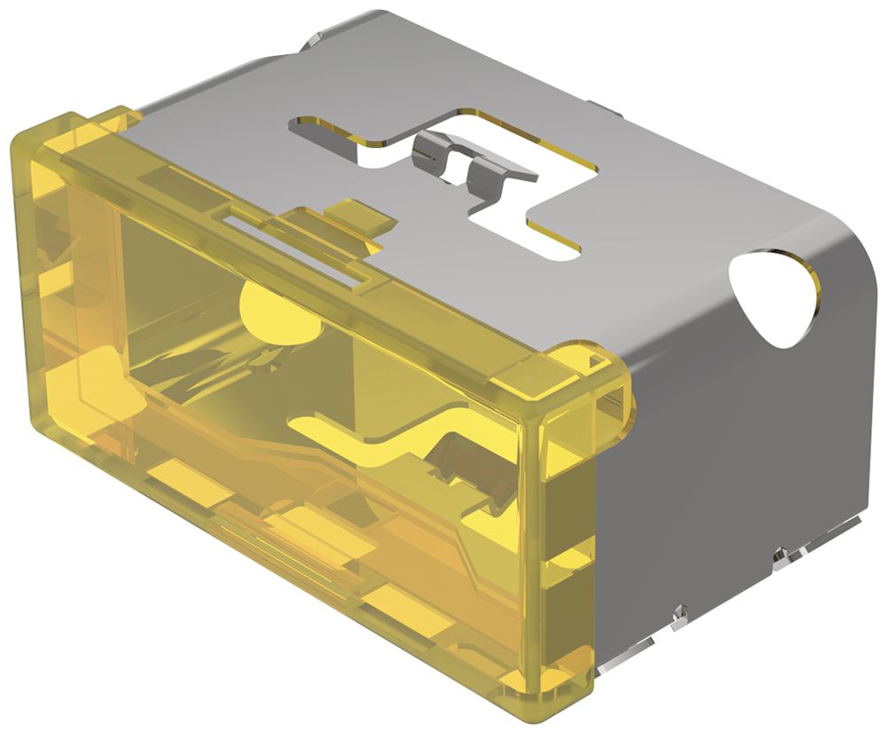 Druckhaube EAO03 gelb flach 18×38mm Kunststoff transluzent