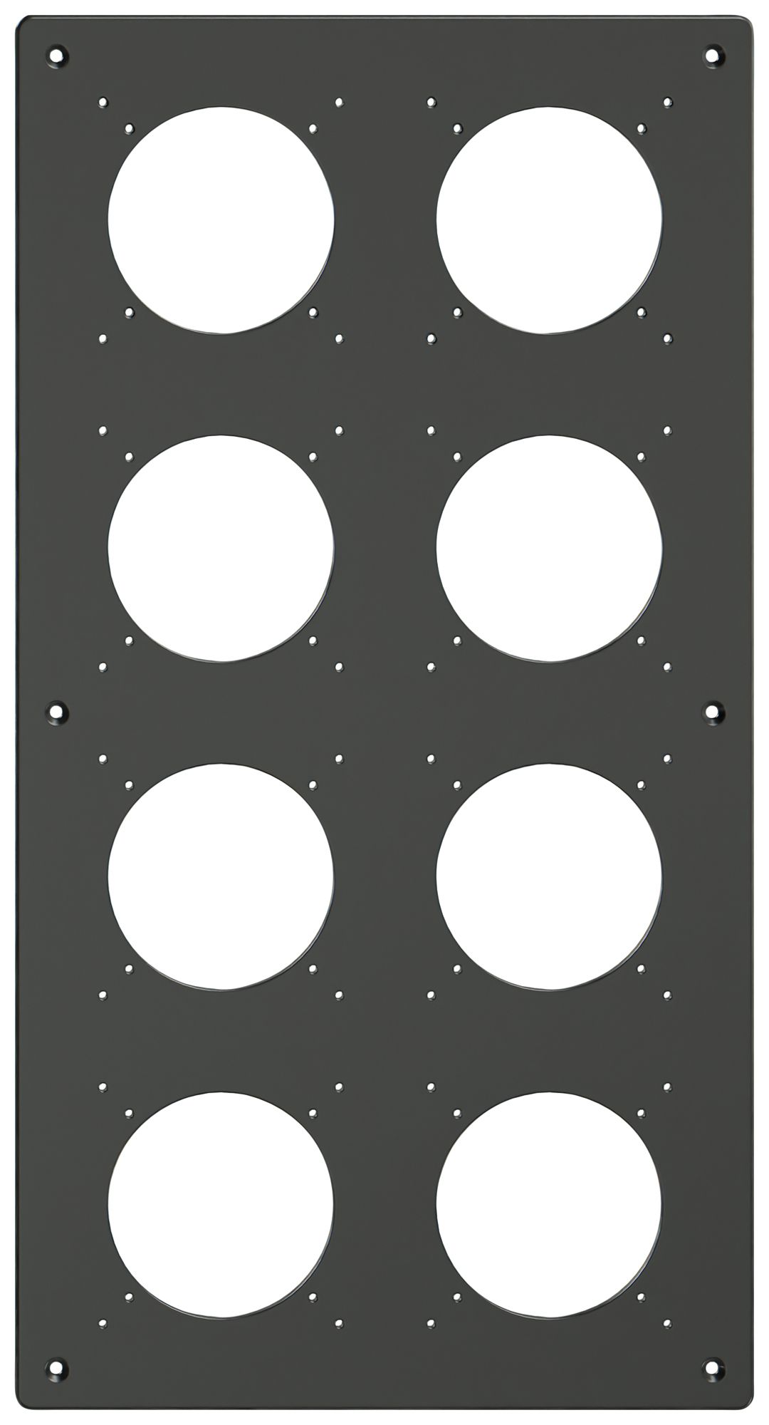 Plaque de montage Feller NEVO SNAPFIX® 4×2 Ø69mm 225×425mm noir