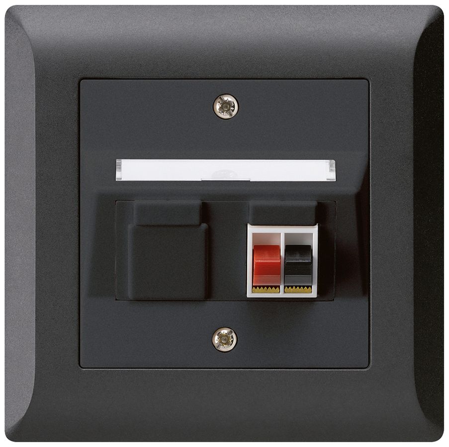 Prise ENC audio kallysto.line 1×noir borne à étrier pour 1 haut-parleur