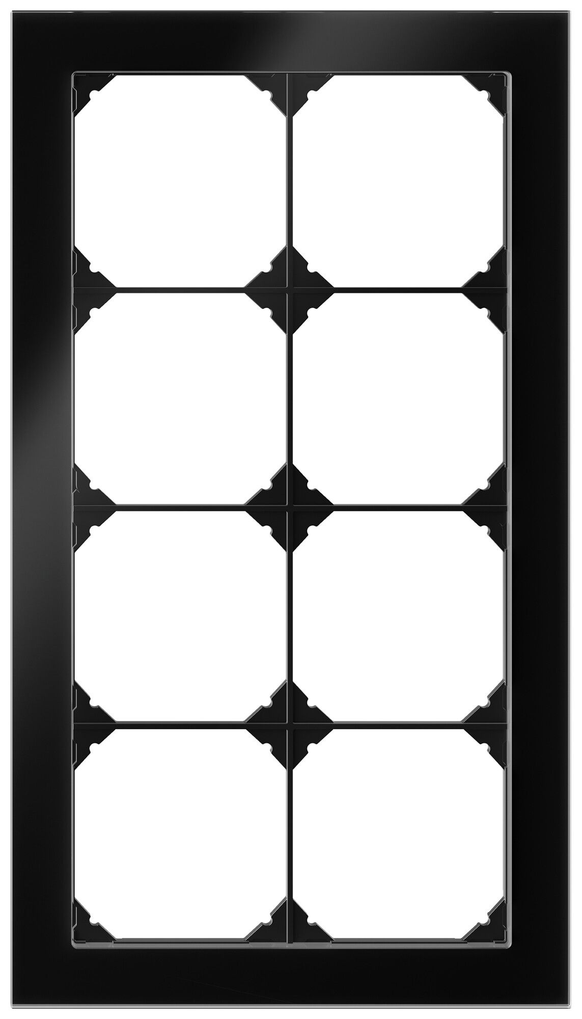 UP-Abdeckrahmen EDIZIO.liv prestige SNAPFIX® 4×2 154×274mm Glas sz