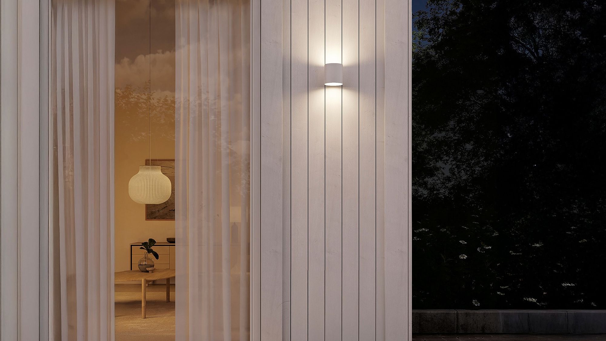 Applique LED Plejd OUT-01-W 10W 2200…4000K IP45 VAR 104×100×135mm blanc