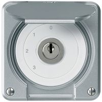 UP-Schlüsselschalter robusto IP55 mit Klappdeckel S5/1P aluminium f.Kombination