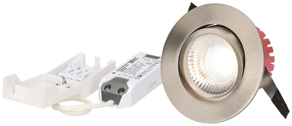 EB-LED-Spot maxLUCE SOLVO 8W 230V DIM 750lm 930 Loch-Ø80mm 38° IP44 nickel