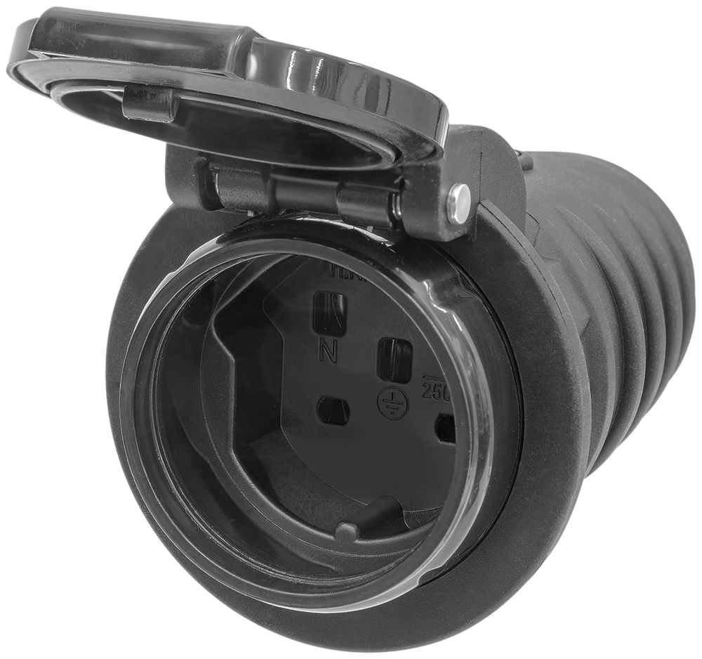 Presa mobile Steffen T25 IP55 16A 400V, nero/coperchio nero