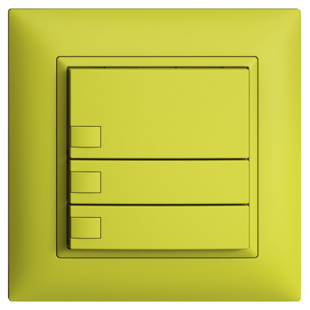 UP-KNX-Taster RGB EDUE FMI, 250mW, o.LED, 3×Taste, 1×Tastenb., lem