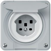 Steckdose robusto 1×T25 16A 400V 86×86mm IP21 grau