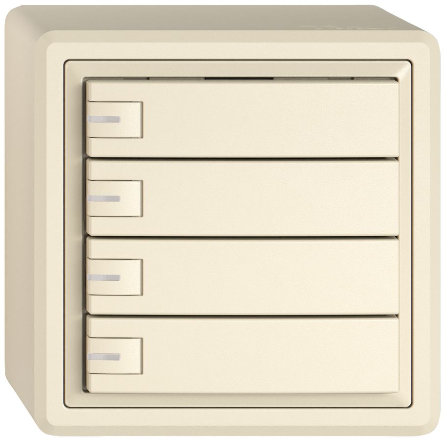 Poussoir KNX RGB AP EDIZIO.liv SNAPFIX® capteur temp.RGB-LED 4× comm.1T cr