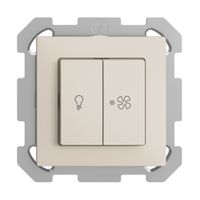 Interrupteur ENC pour lum.+venti-lateur EDIZIOdue crema, contrôle, LED jaune