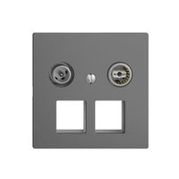 Multimediadose 11dB EDIZIOdue F, Enddose/Durchgangsdose, f.2×RJ45 Keystone, dgu