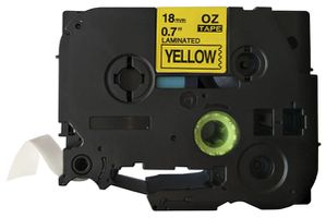 Cassetta nastro compatibile con OZE-641, 18mm×8m, giallo/nero