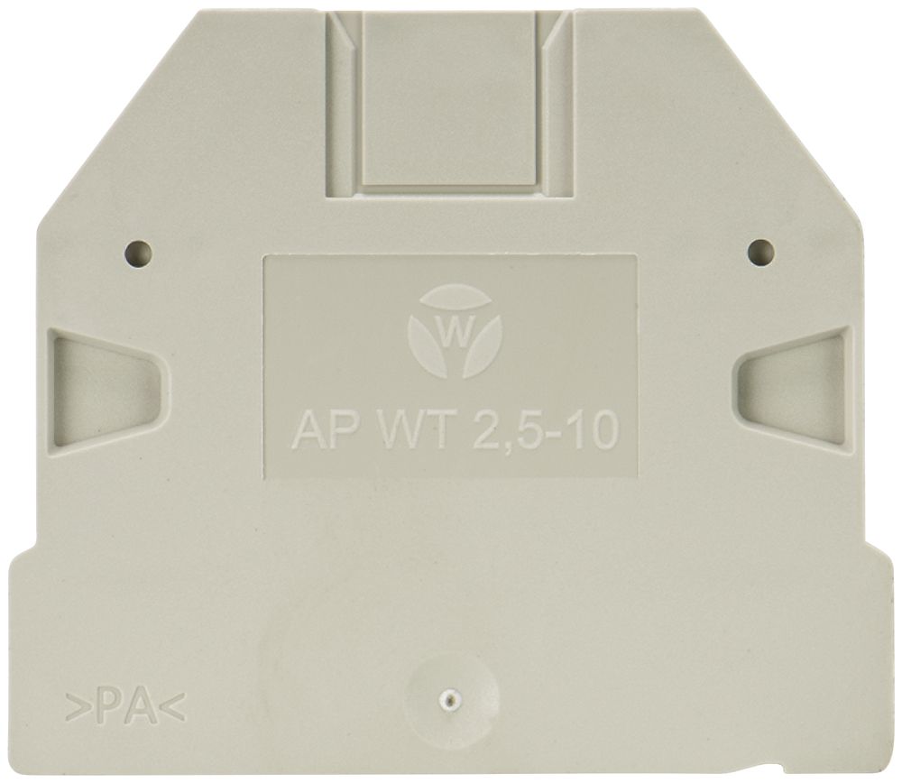 Paroi de fermeture Wieland AP, pour bornes de jonction WT 2.5…, 47mm, gris