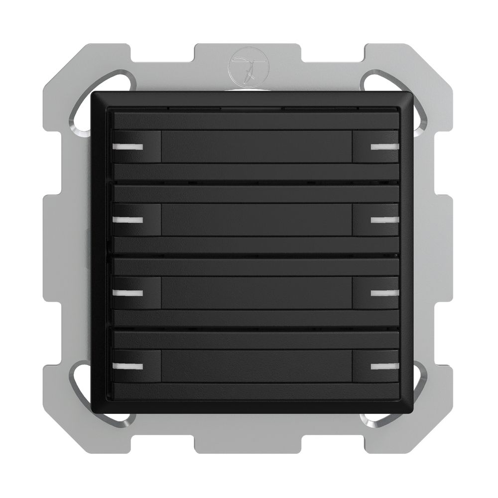 Poussoir ENC KNX 8× EDIZIOdue noir RGB avec LED avec insert papier