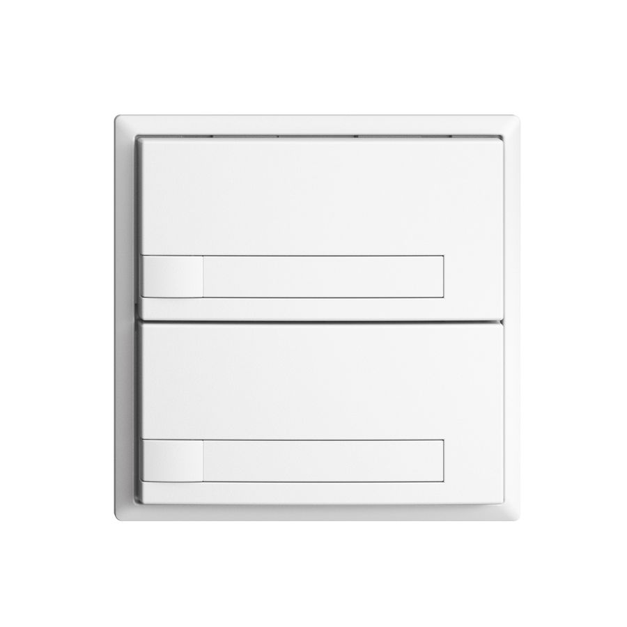 Poussoir ENC KNX 2× EDIZIOdue blanc RGB sans LED avec insert papier