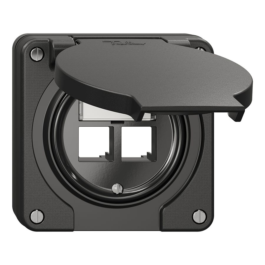 Kit di montaggio NUP Feller S-One EASYNET, per 2×RJ45, profondità 28 mm, nero