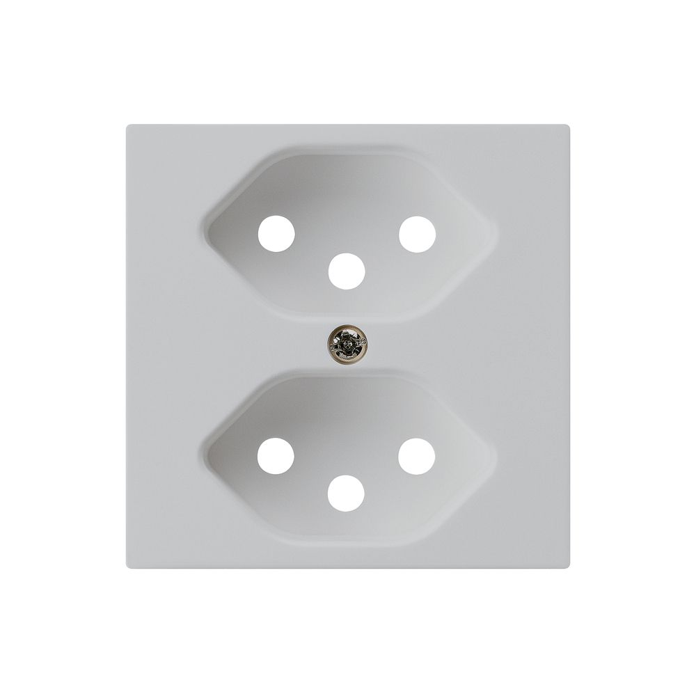 Frontplatte kallysto 2×T13 hellgrau 60×60mm für Steckdose 2×T13