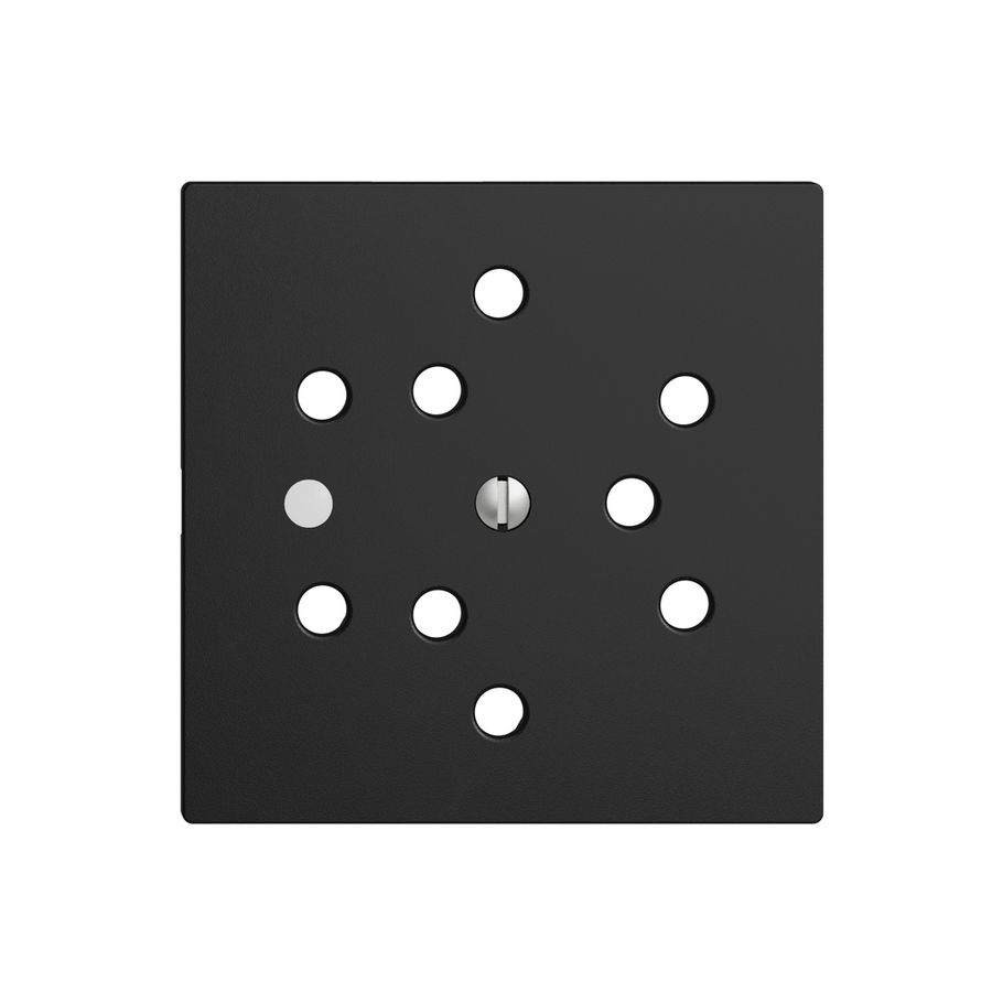 Frontset EDIZIOdue schwarz, 60×60mm 3×T12 mit Linse