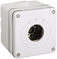 Commutatore AP contatti galv.senza cilindro NEVO 1P, IP21, 1-0-2, rit.12, bianco