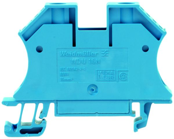 Borne de passage Weidmüller WDU 16N connexion à vis 16mm² TS35 bleu