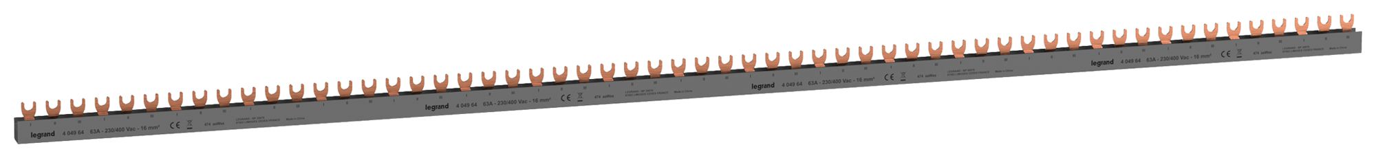 Kammschiene HX³standard 3P 3Ph Gabel 16mm² 80A 1016mm grau