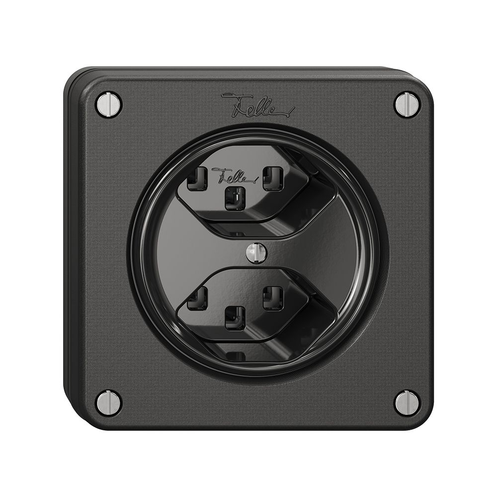 NUPU-Steckdose NEVO, 2×T23, schwarz